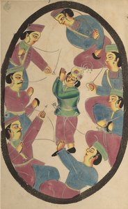 Hét hős vagy harcos megöli Abhimanyát, Arjuna fiát alkotó: Unknown artist