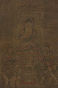 Shakyamuni Triad: Buddha Manjushri és Samantabhadra látogatja alkotó: Unknown artist