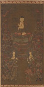 Shakyamuni a tizenhat jótékony istenséggel alkotó: Unknown artist