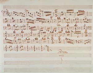 Kottalap az első hegedűre a Mithridate, a Pont királya, Mozart opera (1770) megnyitójában alkotó: Unknown artist