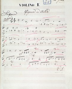 Kottalap az Iphigenie en Aulide első hegedűjéhez, C. W. Gluck operája, 1774 körül alkotó: Unknown artist