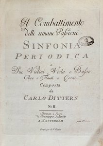Karl Ditters von Dittersdorf Periodikus szimfóniájának (Az emberi szenvedélyek harca) kottalapja alkotó: Unknown artist