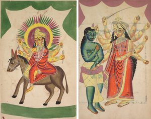 Sheetaladevi: A himlőistennő (recto); Durga (fordítva) alkotó: Unknown artist