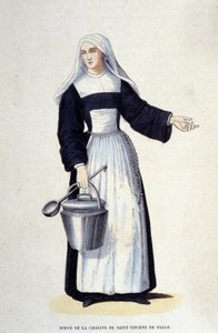 Paul Saint Vincent Szeretetszolgálatának nővére. Metszet egy vallási rendekről szóló albumból, Párizs alkotó: Unknown artist