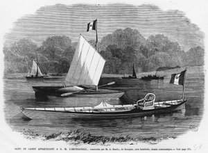 Skiff és kenu az imperatrice mellett, M.A. Searle de Stangate építette, Lambeth közelében - metszet alkotó: Unknown artist