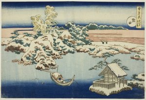 Hó a Sumida folyón, a Hó, Hold és virágok sorozatból. alkotó: Unknown artist