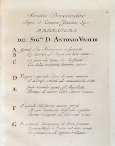 Sonet a tavasz eleji (La primavera) koncert a Harmónia és a találmány próbájában, Antonio Vivaldi alkotó: Unknown artist