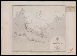 Dél-Amerika, Chile partjai - Valparaiso-öböl a HMS "Beagle" tisztjei által 1835-ben alkotó: Unknown artist