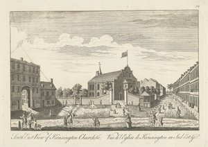 Délkeleti kilátás a Kensington-templomra alkotó: Unknown artist