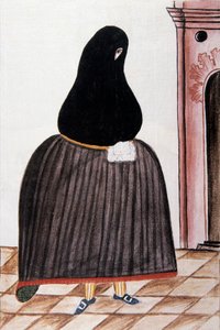 Spanyol nő, aki agyagpalát takar, a "Trujillo del Peru"-ból vagy "Códice Martínez Compañón"-ból, Baltazar Martinez Compañón y Bujanda, Trujillo püspöke (1782-1785) alkotó: Unknown artist