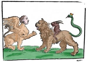 A Szfinx a kiméra ellen a mitológia után Patavia 1637 alkotó: Unknown artist