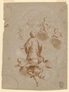 Szent Aloysius Gonzagát a Mennyben fogadja a Gyermek Krisztus alkotó: Unknown artist