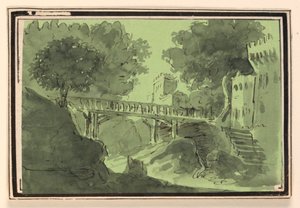 Színpadtervezés, híd átkelő víz alkotó: Unknown artist