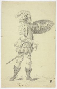 Álló oldal pajzzsal és karddal alkotó: Unknown artist