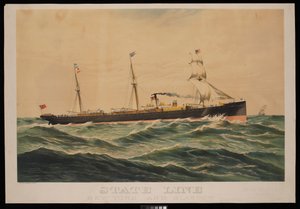 State Line New York and Glasgow, Austin Baldwin  Co General Agents New York (kromolitográfia) alkotó: Unknown artist