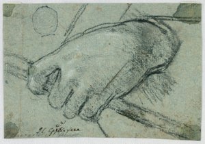 Tanulmány: Bal kéz bottal alkotó: Unknown artist