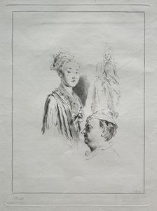 Tanulmány a fejekről alkotó: Unknown artist