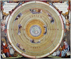 Ptolemaiosz világának rendszere - ap. „Harmonia Macrocosmica” – André Cellarius alkotó: Unknown artist