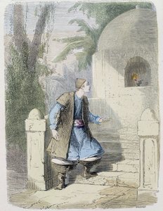 Mese: Aladdin elviszi a lámpát a fülkében – „Az ezeregy éjszaka” című filmben, szerk. Emile Guérin, mesélte Md Boudet, Párizs, n.d. alkotó: Unknown artist