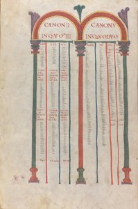 A négy evangélium kánoni táblázata, II. kánon, 11. század (illuminált, hártyás kézirat) alkotó: Unknown artist