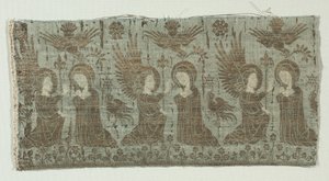 Textiltöredék az Angyali üdvözlettel alkotó: Unknown artist