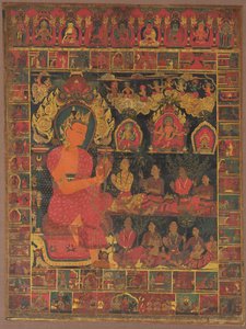 Thangka Bejeweled Buddha prédikációval alkotó: Unknown artist