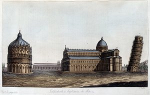 A keresztelő, a kupola és a pisai torony, Olaszország. alkotó: Unknown artist