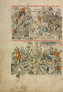 A lignitz-i csata; Heinrich lefejezése és lelkének angyalok által a mennybe szállított lelke alkotó: Unknown artist