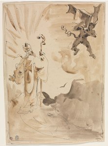 A püspök és a démon (recto) alkotó: Unknown artist