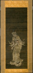 A Kannon bódhiszattva, az Amida Háromság megközelítése című triptichonból. alkotó: Unknown artist