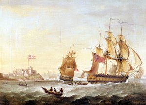A dán Cristianborg bázis 1659-ben épült Guinee partjai mentén, a forgalom központja. alkotó: Unknown artist