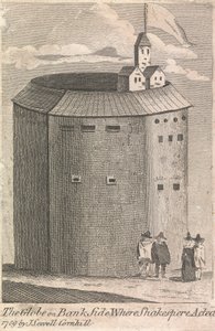 The Globe on Bank Side, ahol Shakespeare fellépett (J. Serrell kiadása); 10. oldal (második kötet) alkotó: Unknown artist