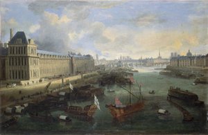 A Louvre Grande Galerie-ja, a Pont-Neuf, a Cité, a Collège des Quatres-Nations, 1670 körül A Szajnán, a királyi gálya, 1670 és 1685 között (olaj, vászon) alkotó: Unknown artist