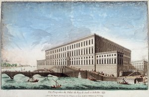 A svéd király palotája Stockholmban - metszet alkotó: Unknown artist