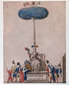 A nép szuverén – a Francia Köztársaság allegóriája és a Szabadság fája alkotó: Unknown artist