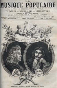 A szicíliai vagy szerelmi festő – Jean Baptiste Lully (Giovanni Battista Lulli) (1632-1687) és Moliere portréja – metszet „popular Music””-ban illusztrált hetilap – 1882 alkotó: Unknown artist