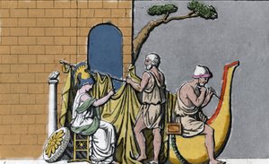 Az Argo hajó építése Minerva közreműködésével Dodone tölgyeinek szent fájával. alkotó: Unknown artist