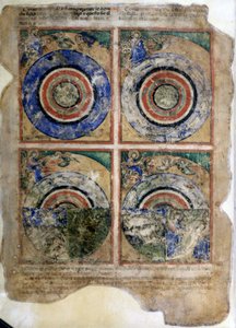 A világ teremtése. Genesis. Miniatűrök a 212-es kódexből (vagy Padovano kódexből vagy Páduai Bibliából) 1390-1400 Rovigo, Accademia dei Concordi alkotó: Unknown artist