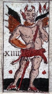 Az ördög. 18. századi tarot játék. Milánó alkotó: Unknown artist