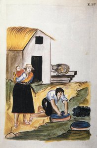 A gyapjúfestés Baltazar Martinez Companion és Bujanda, Trujillo püspöke (1782-1785) "Trujillo of Peru" vagy "Codex Martinez Companion" című könyvéből alkotó: Unknown artist