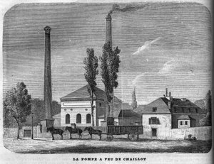 Chaillot tűzoltószivattyúja 1858-ban. alkotó: Unknown artist