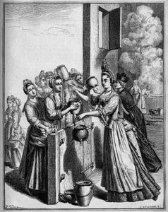 A leves segítsége Párizsban az 1709-es éhínség idején. Sellier rajza, egy XVIII. századi nyomat után. alkotó: Unknown artist