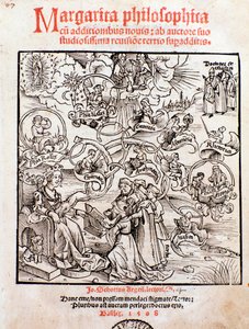 A bölcsészettudomány: Trivium (nyelvtan, logika és retorika) és quadrivium (számtan, geometria, zene és csillagászat) (metszet) alkotó: Unknown artist