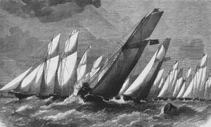 A Royal Victoria Yacht Club óceáni versenye 1868-ban - metszet, Bibl. des Arts deco. alkotó: Unknown artist