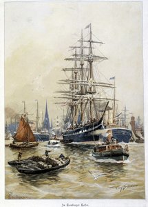 Hamburg kikötője a XIX alkotó: Unknown artist