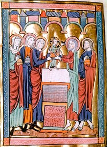 A miniatűr templom bemutatója a „Liber Psalmorum Cum Calendario” vagy a „Psaltier à l