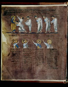 A bíborszínű Codex Rossanensis, 6. század (kézirat) alkotó: Unknown artist