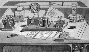 Samuel Finley Breese Morse (1791-1872) amerikai feltaláló által feltalált távíró. századi metszet alkotó: Unknown artist