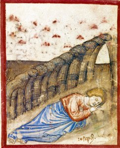 József látomása, Jákob fia Miniatűr a 212-es kódexből (vagy Páduai kódexből vagy Páduai Bibliából) 1390-1400 Rovigo, Accademia dei Concordi alkotó: Unknown artist