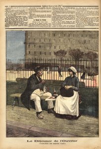 A munkás ebéd, Henri Cain (1859-1930) festő, drámaíró képének reprodukciója. Metszet a „” Le petit journal”-ban 1891.04.18. Selva gyűjteménye. alkotó: Unknown artist